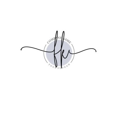 Çiçek ve Min ile Modern El Yazısı FK İlk Logo Şablonları