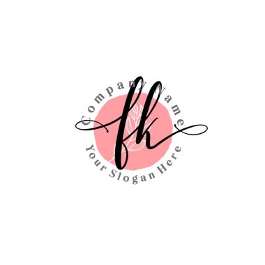 Çiçek ve Min ile Modern El Yazısı FK İlk Logo Şablonları