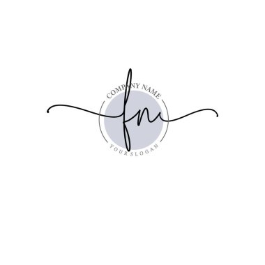Çiçek ve Min ile Modern El Yazısı FN İlk Logo Şablonları