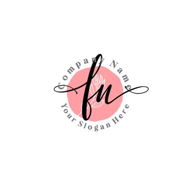 Çiçek ve Min ile Modern El Yazısı FN İlk Logo Şablonları