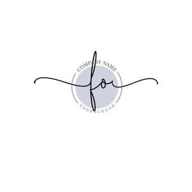 Çiçek ve Min ile Modern El Yazısı Fo İlk Logo Şablonları