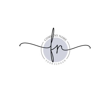 Çiçek ve Min ile Modern El Yazıları FR İlk Logo Şablonları