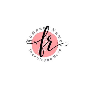 Çiçek ve Min ile Modern El Yazıları FR İlk Logo Şablonları