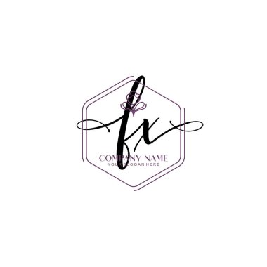 Çiçek ve Min ile Modern El Yazısı FX İlk Logo Şablonları