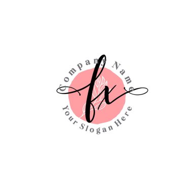 Çiçek ve Min ile Modern El Yazısı FX İlk Logo Şablonları