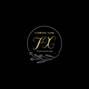 Çiçek ve Lüks Acc ile el yazması FX İlk Logo Şablonları