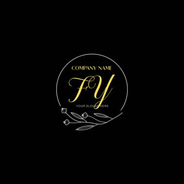 Çiçek ve Lüks Acc ile el yazması FY İlk Logo Şablonları