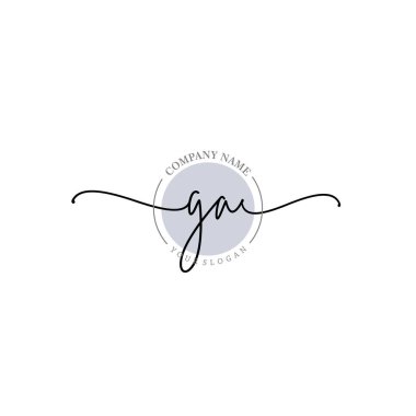 Çiçek ve Min ile Modern El Yazıları GA İlk Logo Şablonları