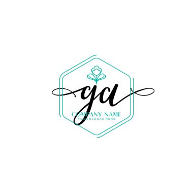 Çiçek ve Min ile Modern El Yazıları GA İlk Logo Şablonları