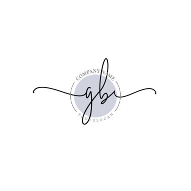 Floral ve Min ile Modern El Yazısı GB İlk Logo Şablonları