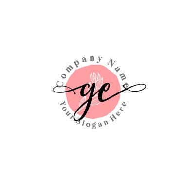 Çağdaş El Yazısı GE Çiçek ve Min ile İlk Logo Şablonları
