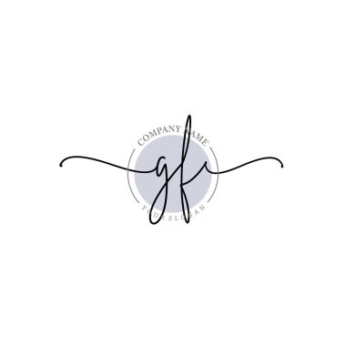 Çiçek ve Min ile Modern El Yazısı GF İlk Logo Şablonları