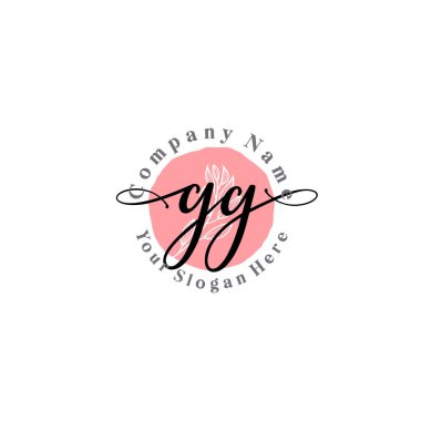Çiçek ve Min ile Modern El Yazısı GG İlk Logo Şablonları