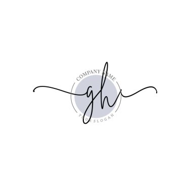 Çiçek ve Min ile Modern El Yazısı GH İlk Logo Şablonları
