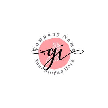 Çiçek ve Min ile Modern El Yazıları GI İlk Logo Şablonları