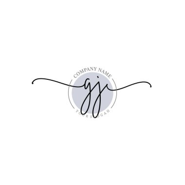 Çiçek ve Min ile Modern El Yazısı GJ İlk Logo Şablonları