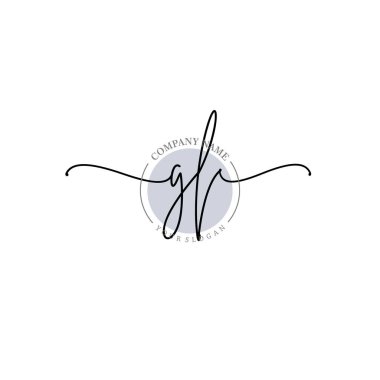 Çiçek ve Min ile Modern El Yazısı GL İlk Logo Şablonları