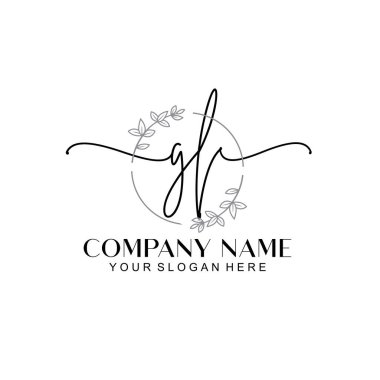 Çiçek ve Min ile Modern El Yazısı GL İlk Logo Şablonları