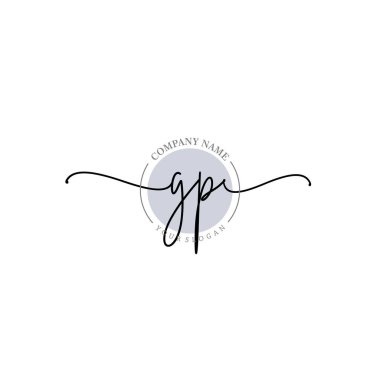 Çiçek ve Min ile Modern El Yazısı GP İlk Logo Şablonları