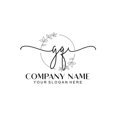 Çiçek ve Min ile Modern El Yazıları GQ İlk Logo Şablonları