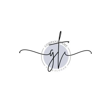 Çiçek ve Min ile Modern El Yazısı GT İlk Logo Şablonları