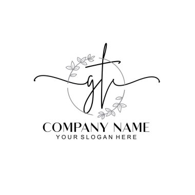 Çiçek ve Min ile Modern El Yazısı GT İlk Logo Şablonları