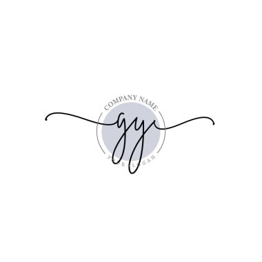 Çiçek ve Min ile Modern El Yazısı GY İlk Logo Şablonları