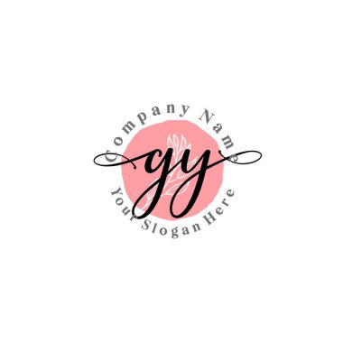 Çiçek ve Min ile Modern El Yazısı GY İlk Logo Şablonları