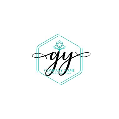 Çiçek ve Min ile Modern El Yazısı GY İlk Logo Şablonları