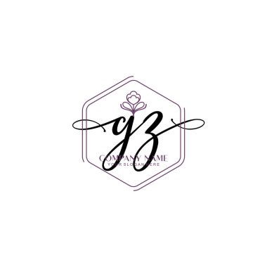 Çiçek ve Min ile Modern El Yazısı GZ İlk Logo Şablonları