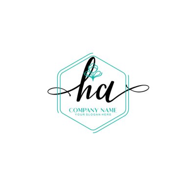 Çiçek ve Min ile Modern El Yazıları HA İlk Logo Şablonları