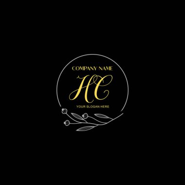 Çiçek ve Lüks Acc ile el yazısı HC İlk Logo Şablonları