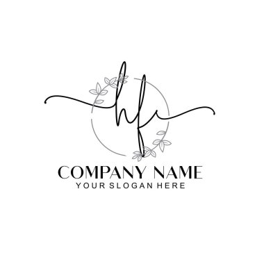 Çiçek ve Min ile Modern El Yazısı HF İlk Logo Şablonları