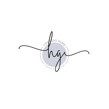 Çiçek ve Min ile Modern El Yazısı HG İlk Logo Şablonları
