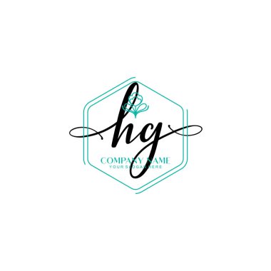 Çiçek ve Min ile Modern El Yazısı HG İlk Logo Şablonları