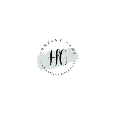 El yazısı HG Baş harfleriyle Çiçek Monogram Logosu Ayarları