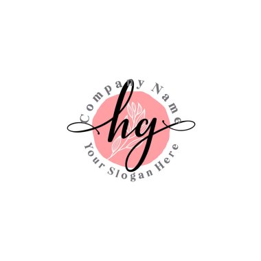 Çiçek ve Min ile Modern El Yazısı HG İlk Logo Şablonları