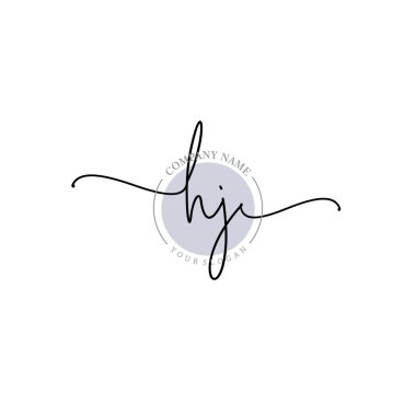 Çiçek ve Min ile Modern El Yazısı HJ İlk Logo Şablonları