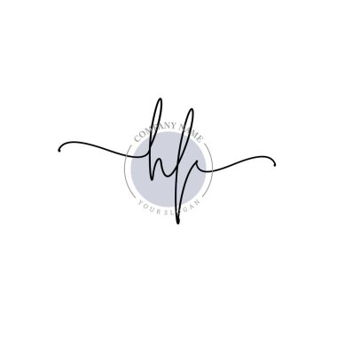 Çiçek ve Min ile Modern El Yazısı HL İlk Logo Şablonları