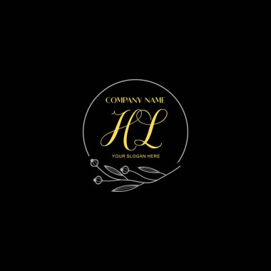 Çiçek ve Lüks Acc ile El Yazması HL İlk Logo Şablonları