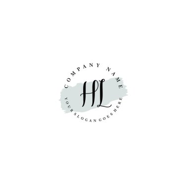 El Yazısı HL Baş harfleriyle Çiçek Monogram Logosu Ayarları