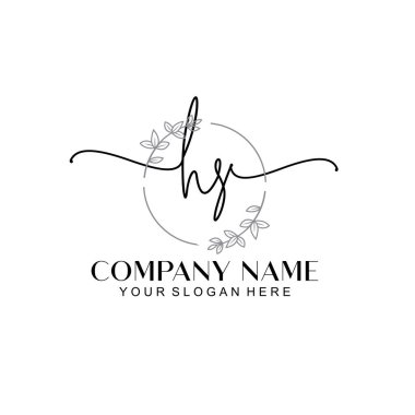 Çiçek ve Min ile Modern El Yazısı HS İlk Logo Şablonları