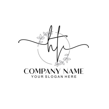 Çiçek ve Min ile Modern El Yazısı HT İlk Logo Şablonları