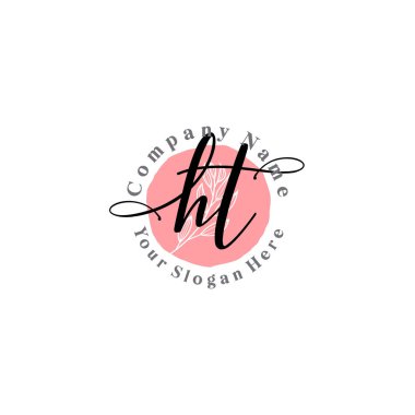 Çiçek ve Min ile Modern El Yazısı HT İlk Logo Şablonları