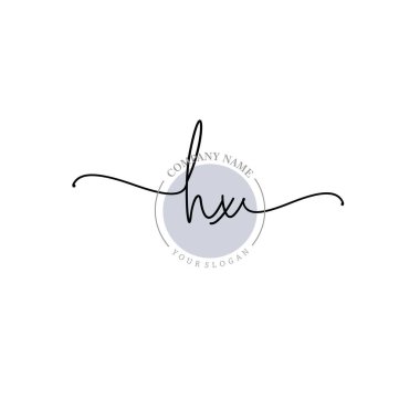 Çiçek ve Min ile Modern El Yazısı HX İlk Logo Şablonları