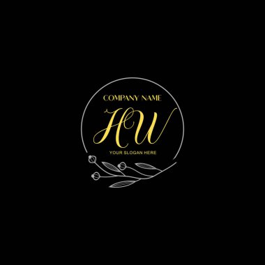 Çiçek ve Lüks Acc ile el yazısı HW İlk Logo Şablonları
