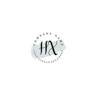 El yazısı HX Baş harfleriyle Çiçek Monogram Logosu Ayarları