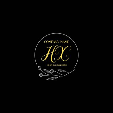 Çiçek ve Lüks Acc ile el yazması HX İlk Logo Şablonları