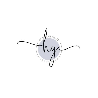 Çiçek ve Min ile Modern El Yazısı HY İlk Logo Şablonları
