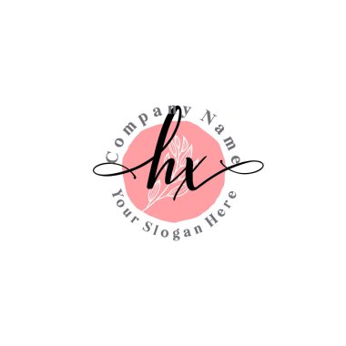 Çiçek ve Min ile Modern El Yazısı HX İlk Logo Şablonları